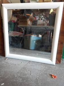 lot 15 image: White IKEA Riska Mirror 28x28
