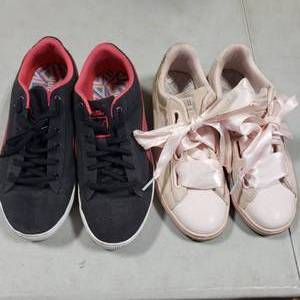 lot 18 image: 2-Pair Pink Puma Sneakers Womens Size 7-712