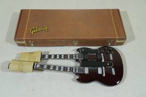 lot 31 image: Axe Heaven Gibson Doubleneck Cherry Mini Guitar