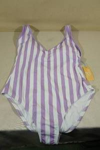 lot 92 image: Kona Sol Womens Swim Suit -Large, Purple Stripe