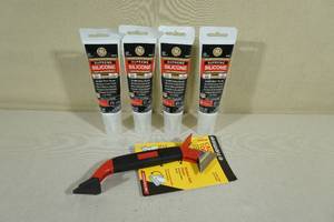 lot 111 image: 4 Tubes Supreme White Silicone with Caulk Tool
