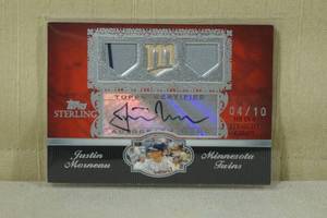lot 149 image: 2007 Topps Sterling Justin Morneau JM48 Auto Insert Baseball Card - 410