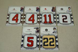 lot 151 image: 2022 Topps Number Medallion Insert Baseball Cards - Yelich, Freeman, Devers