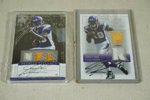 lot 180 image: Sidney Rice Jersey Insert Football Cards - Hand Signed
