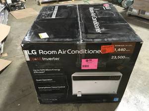 23,500 BTU Dual Inverter Smart Window Air Conditioner Cools 1,440 Sq. Ft. with Remote, Wi-Fi Enabled by LG Electronics   Customer Returns See Pictures
