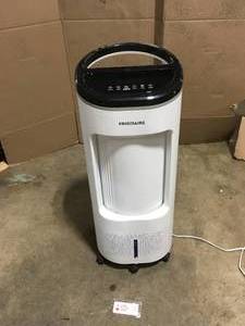 350 CFM 4-Speed 2-In-1 Evaporative Cooler (Swamp Cooler) and Fan with Wide Angle Oscillation for 250 sq. ft. - White by Frigidaire Customer Returns See Pictures