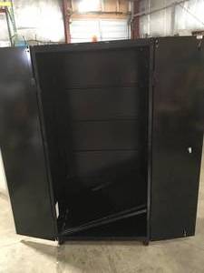 Ready-to-Assemble 24-Gauge Steel Garage Gear Cabinet in Black (36 in. W x 72 in. H x 24 in. D) by Husky Customer Returns See Pictures