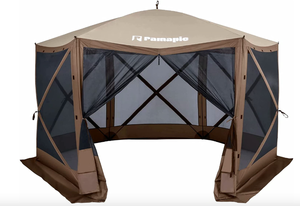 lot 311 image: Pamapic 12 x 12 Foot Camping Portable Outdoor Pop-up Gazebo, Outdoor Gazebo Tent, UV Protection Screen Tent, Carrying Bag, Brown