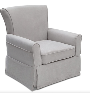 lot 323 image: Delta Children Benbridge Glider Swivel Rocker Chair, Dove Grey (OPEN BOX)