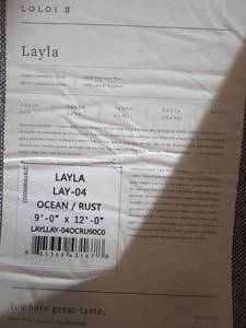 lot 307 image: Loloi II Layla Collection LAY-04 OceanRust, Traditional 9-0 x 12-0 Area Rug (ENDS ARE DIRTY)