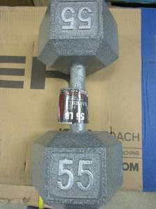 lot 333 image: 55lb Hex Dumbbell