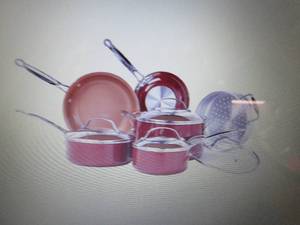 Red Copper 10-Pc. Nonstick Ceramic ...