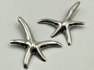 lot 42 image: Pair of Abstract Sterling Silver Starfish Earrings