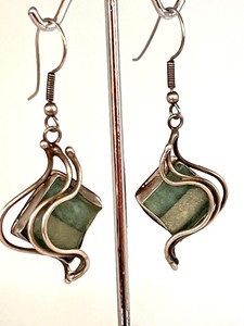 lot 109 image: Artisan Created Sterling and Glass Earrings