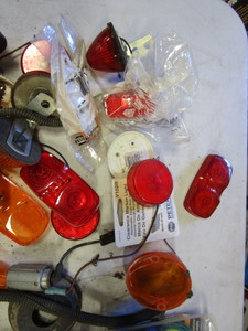 Large Lot of Trailer Lights & Wiring Items