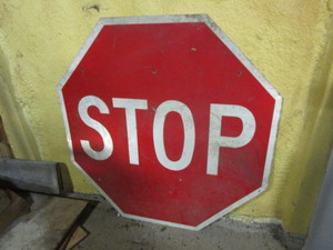 Large 4 Stop Sign