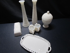 Milk Glass Vases & More
