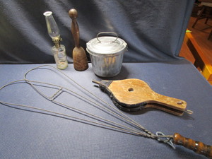 Rug Beater, Bellows, Lamp, Mold