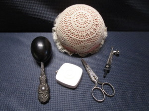 Darning, Pin Cushion, German Scissors