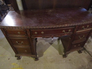 MCM Desk - Wood Ball & Claw Feet