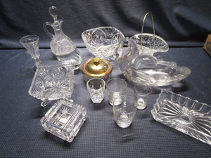 Crystal Basket, Dishes, Swan