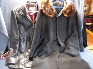 Vintage Wool Coat & Lambskin Leather