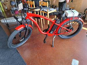 lot 97 image: E-Lux Tahoe Stepthru GT 48V 8-speed 26 Electric Bike Cherry Red Frame (New in Box)
