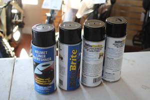 lot 371A image: Lot of (4) Bike Brite Helmet Liner Refresher Aerosol Cans