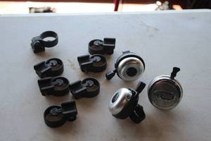 lot 454 image: Lot of (10) Assorted Bike Bells and Mounts