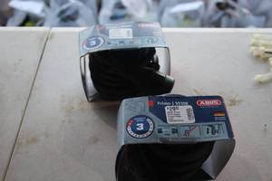 lot 557 image: Lot of (2) Abus Primo 5510K Keyed Coiled Cable Bike Locks 180cmx10mm (in original packaging)