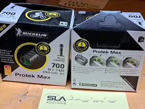 lot 1044 image: Lot of (2) Michelin Protek Max Bike Tubes 700x32-42mm