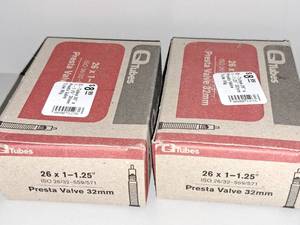 lot 1158 image: Lot of (2) Q Tubes Bike Tubes 26x1-1.25