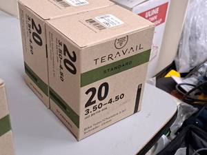 lot 1201 image: Lot of (2) Teravail Standard Bike Tubes 20x3.5-4.5