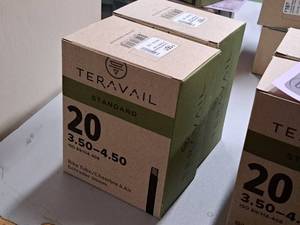 lot 1202 image: Lot of (2) Teravail Standard Bike Tubes 20x3.5-4.5