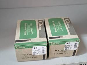 lot 1215 image: Lot of (2) Q Tubes Bike Tubes 16x1.25-1.50