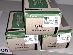 lot 1214 image: Lot of (3) Q Tubes Bike Tubes 16x1.50-1.75