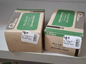 lot 1213 image: Lot of (2) Q Tubes Bike Tube 16x1.50-1.75