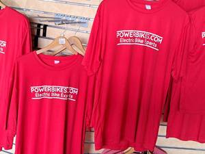 lot 187 image: Lot of (2) PowerBikes.com Electric Bike Experts Mens T-Shirts