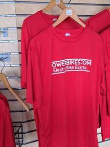 lot 188 image: Lot of (2) Size Medium PowerBikes.com Electric Bike Experts Mens T-Shirts