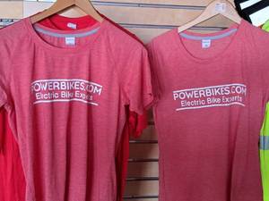 lot 194 image: Lot of (2) PowerBikes.com Electric Bike Experts Ladies T-Shirts