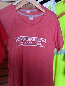 lot 193 image: Lot of (2) Size Small PowerBikes.com Electric Bike Experts Ladies T-Shirts