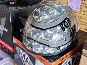 lot 203 image: Vega Helmet XTA Size Medium Motorcycle Half Helmet (in box)