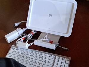 lot 1604 image: Square Point of Sale System - Card Reader, Display Holder, Keyboard