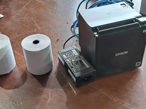 lot 1624 image: Epson Receipt Printer with Two Spools of Receipt Paper