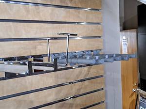 lot 1713 image: Lot of (10) Slat Wall HatHelmet Hangers