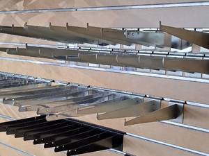 lot 1714 image: Lot of (32) 12 Slat Wall Shelf Brackets