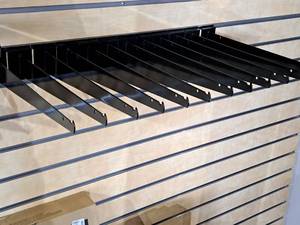 lot 1716 image: Lot of (12) 14 Slat Wall Shelf Brackets