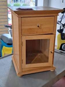 lot 1673 image: 1 glass-door1-drawer Wooden Cabinet