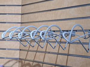 lot 1729 image: Lot of (6) Udizine Metal Slat Wall HatHelmet Hangers