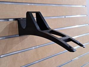 lot 1731 image: Lot of (9) Plastic Slat Wall HatHelmet Hangers
